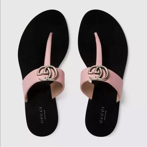 Gucci marmont thong sandal size 38 pink
